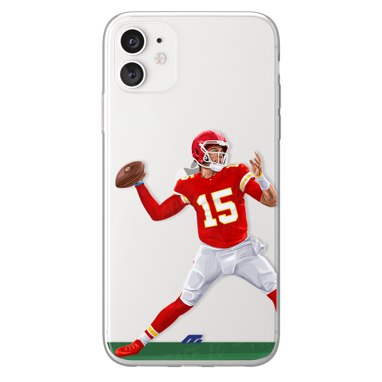 Coque de Pat Mahomes avec Kansas Chiefs, Etui de téléphone de Football américain