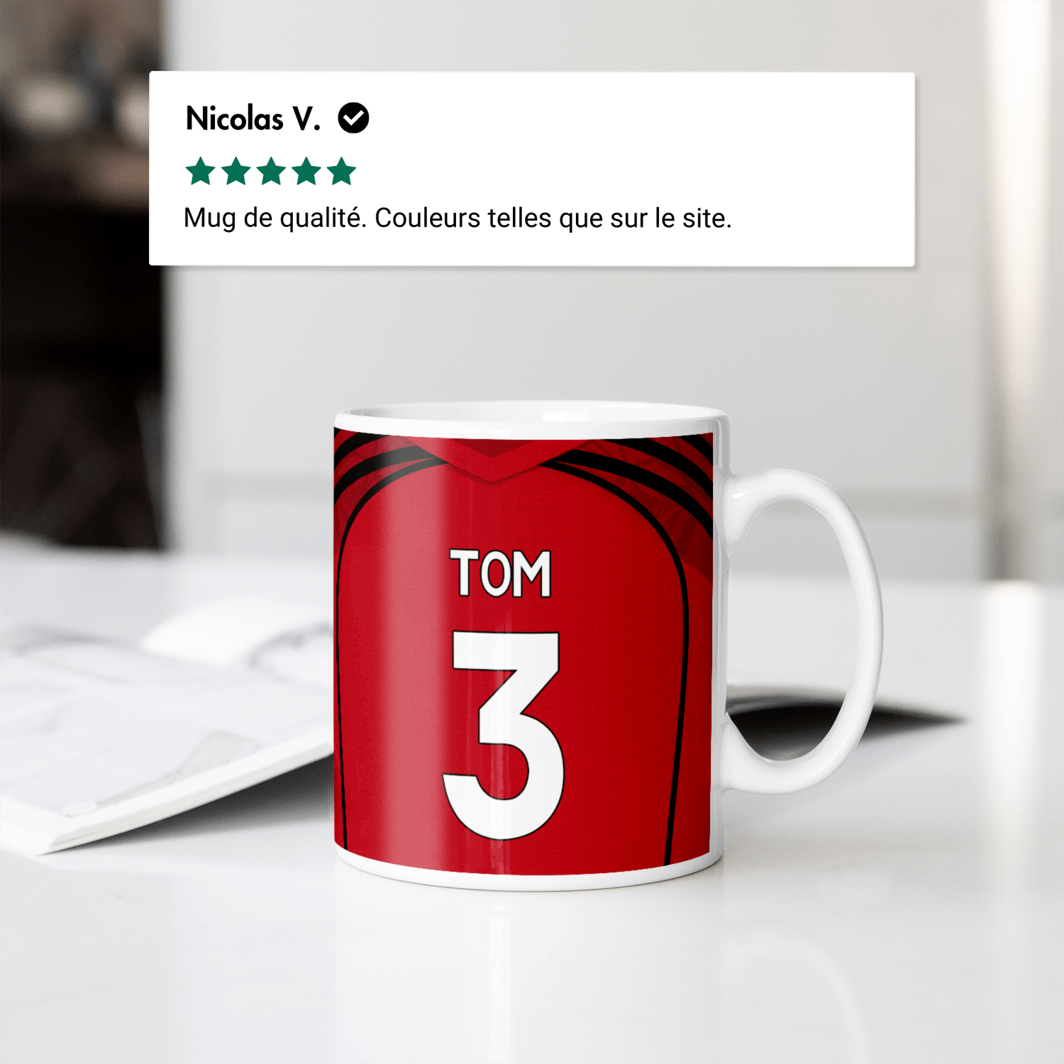 Mug Manchester United football personnalisable