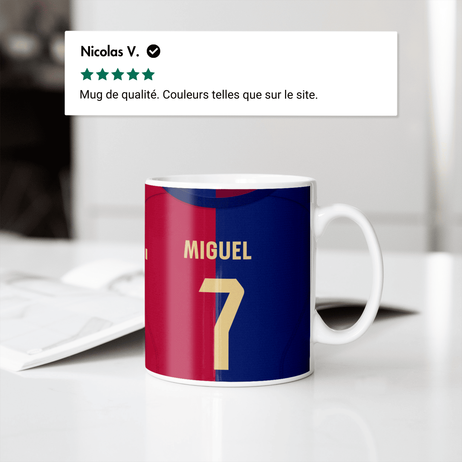 Mug FC Barcelona football personnalisable