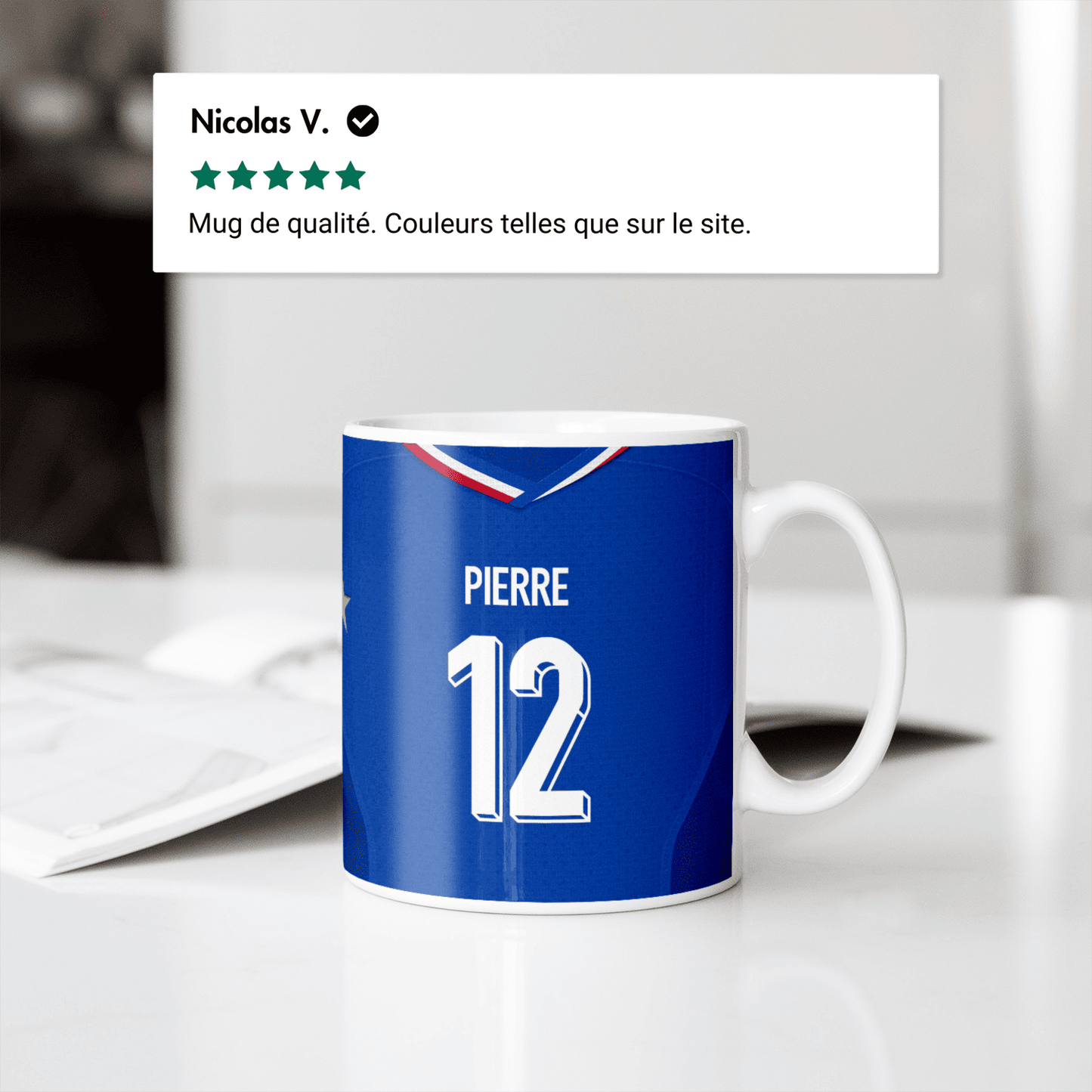 Mug Equipe de France football personnalisable