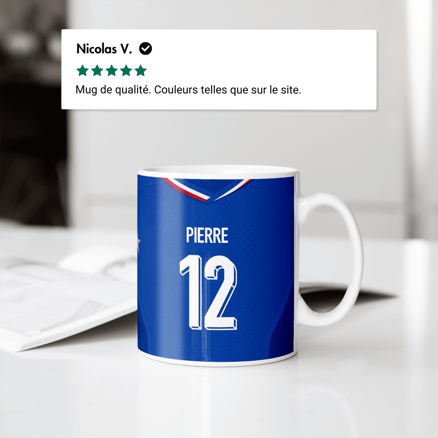 Mug Equipe de France football personnalisable