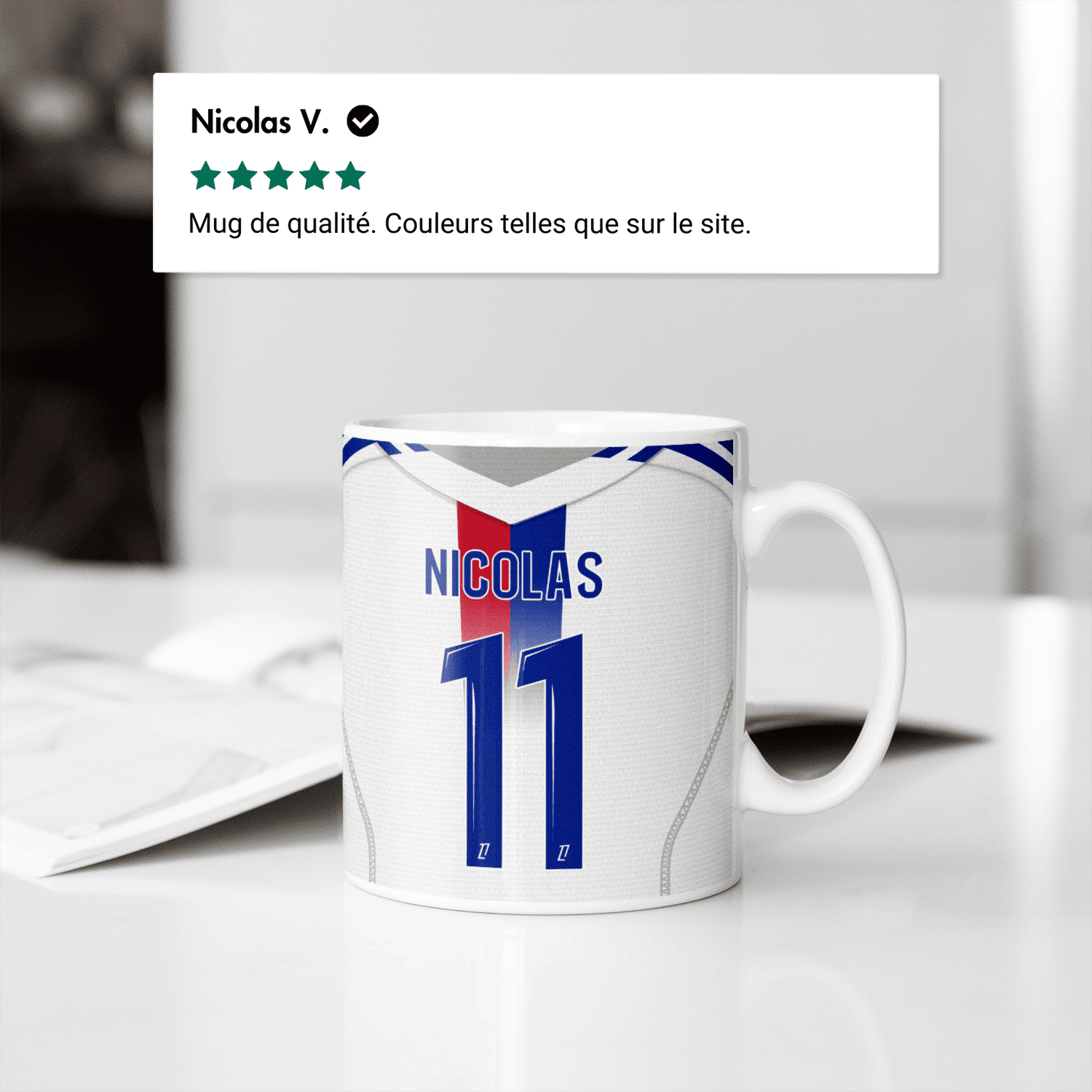 Mug Olympique lyonnais football personnalisable