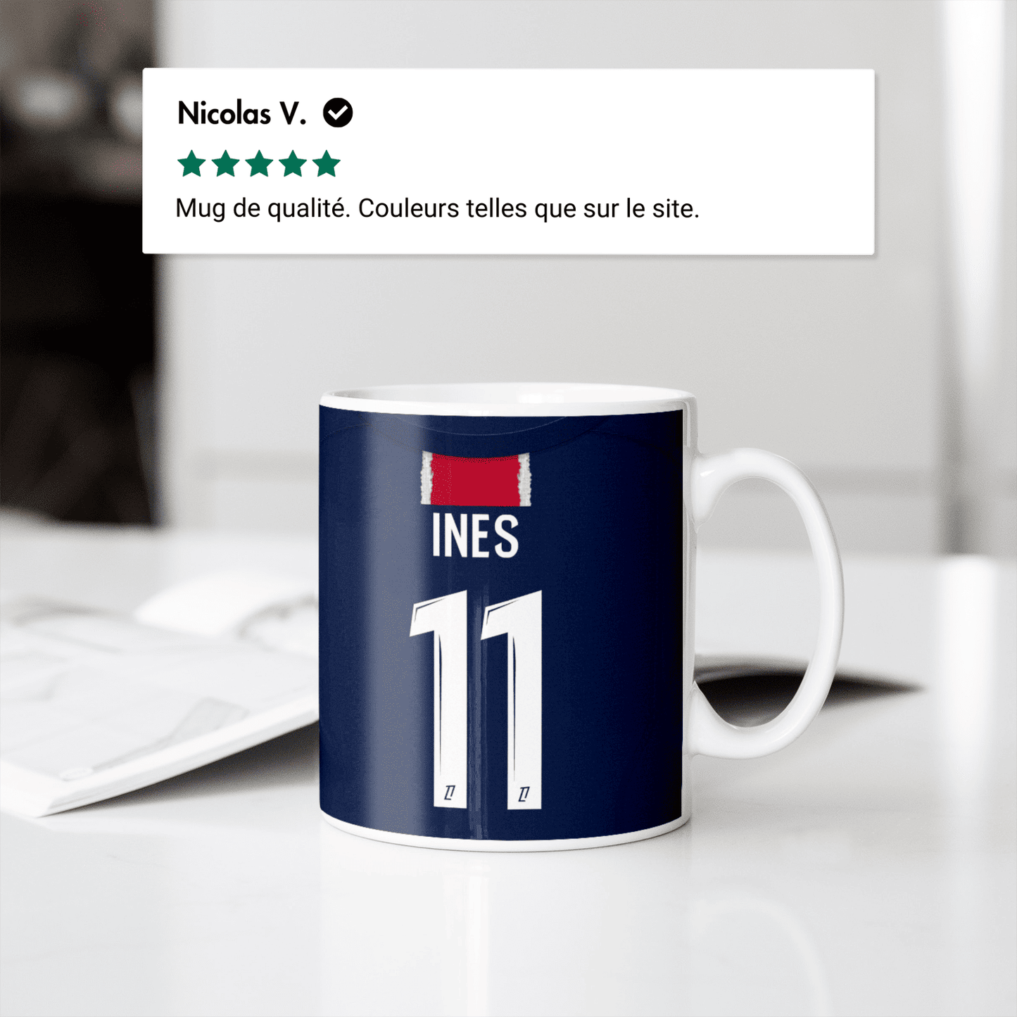 Mug Paris Saint-Germain football personnalisable