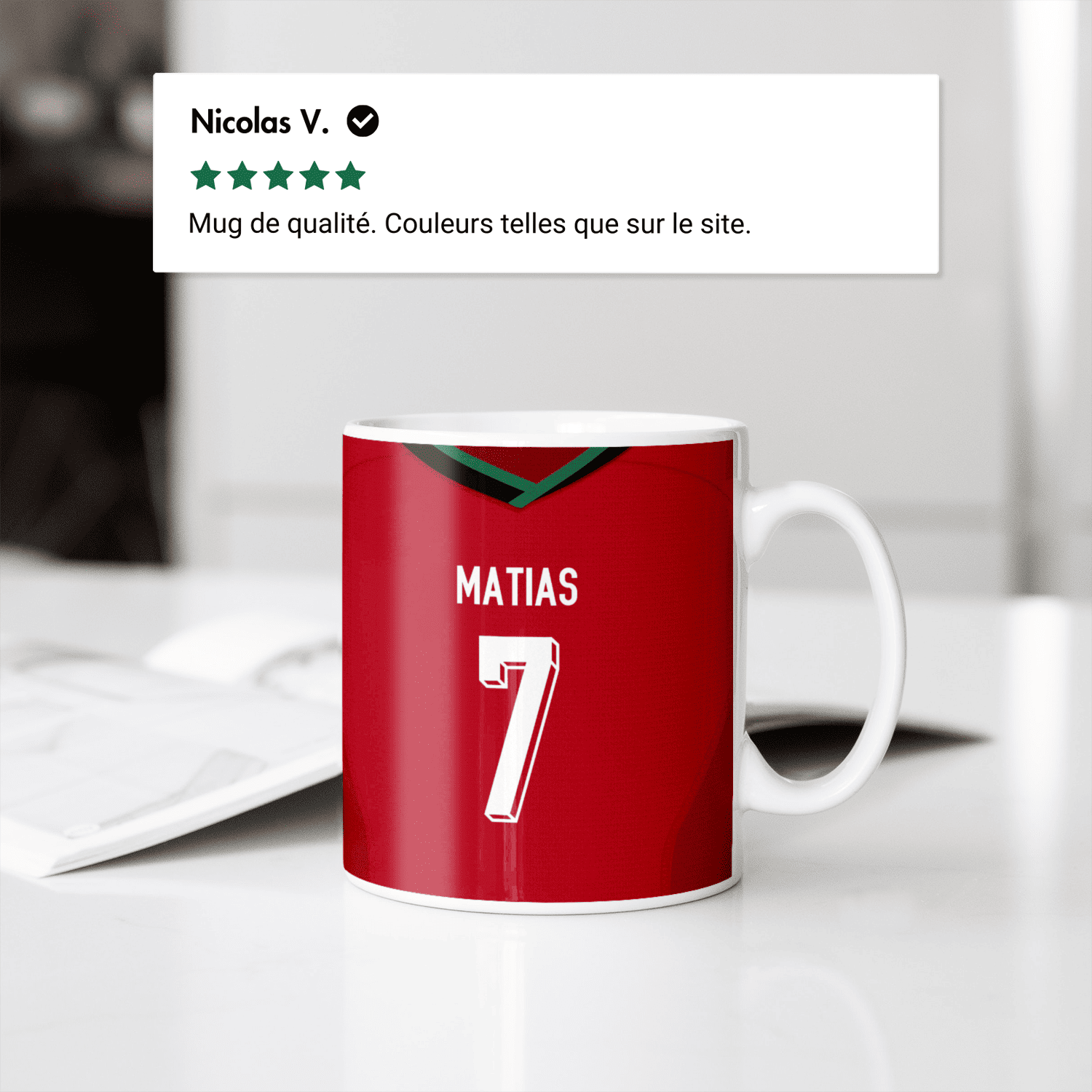 Mug Equipe du Portugal football personnalisable