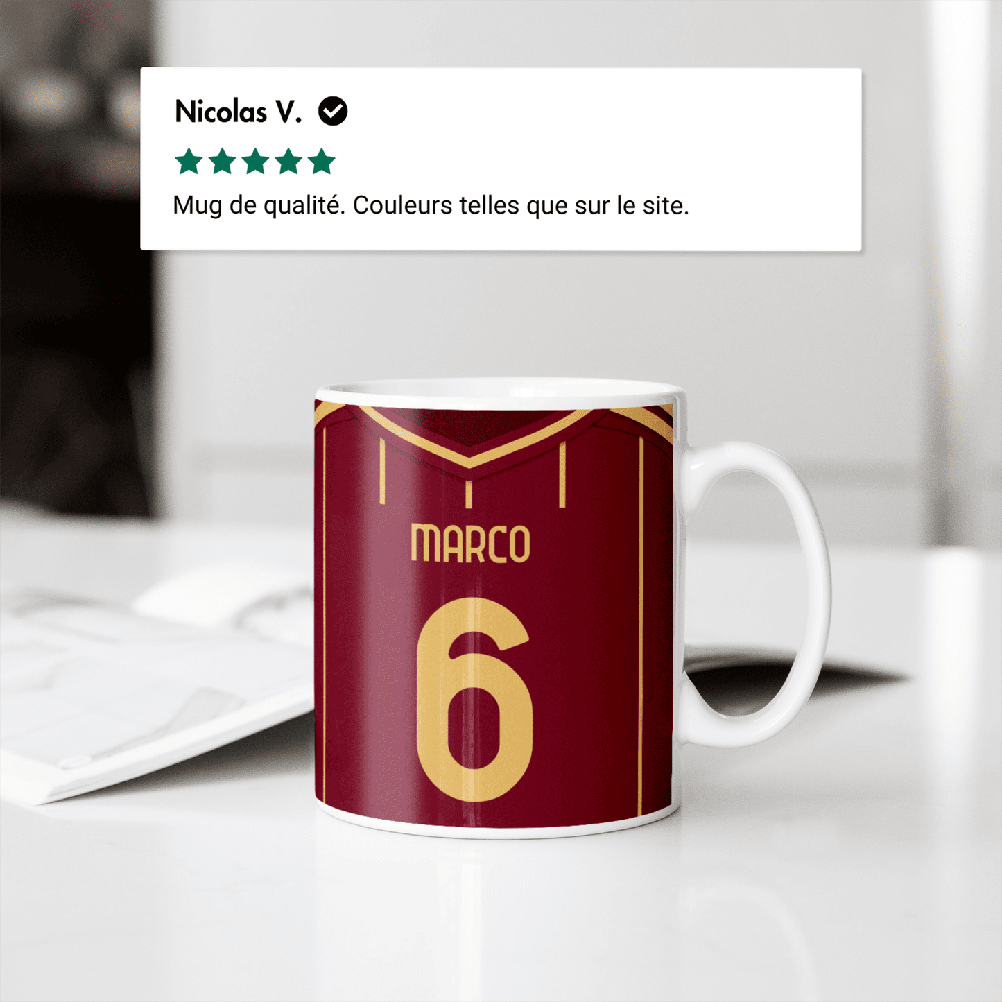 Mug AS Roma football personnalisable