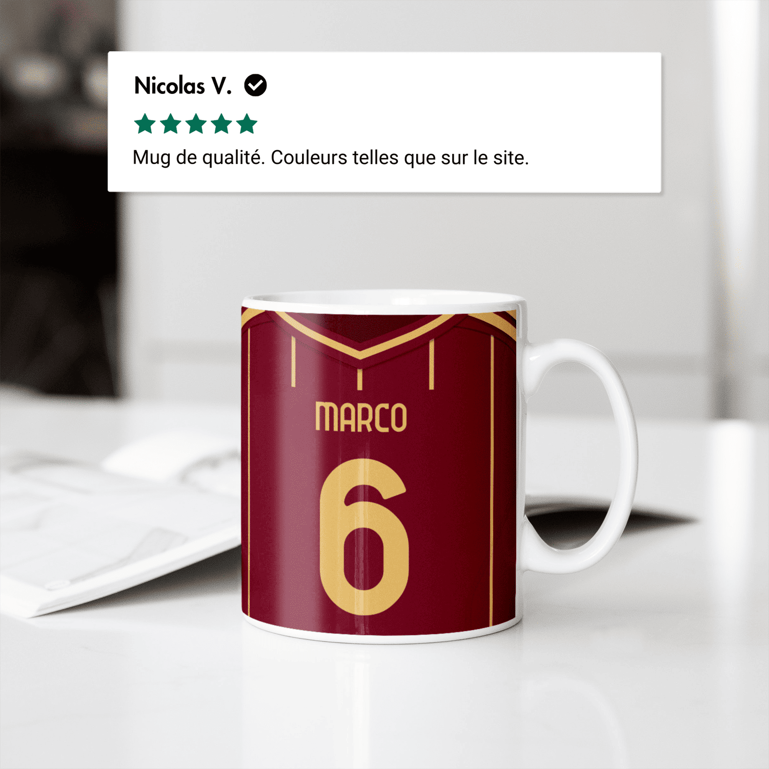 Mug AS Roma football personnalisable