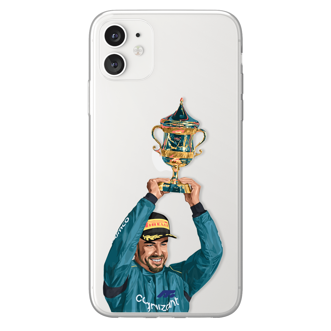 Coque de Fernando Alonso avec Aston Martin, Etui de téléphone de Formule 1