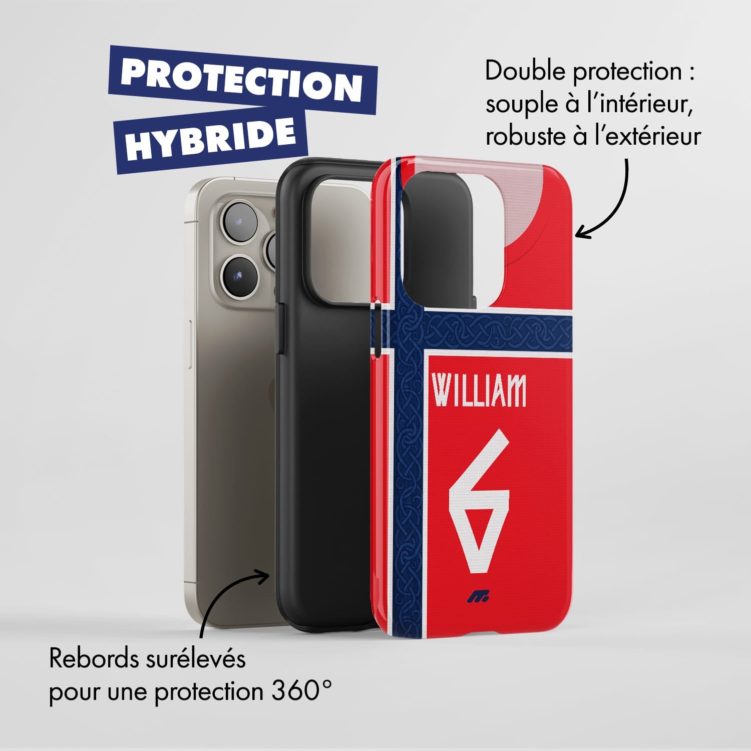 Coque  Norvège football personnalisable pour téléphone - iPhone, Samsung, Google, Xiaomi, Oppo