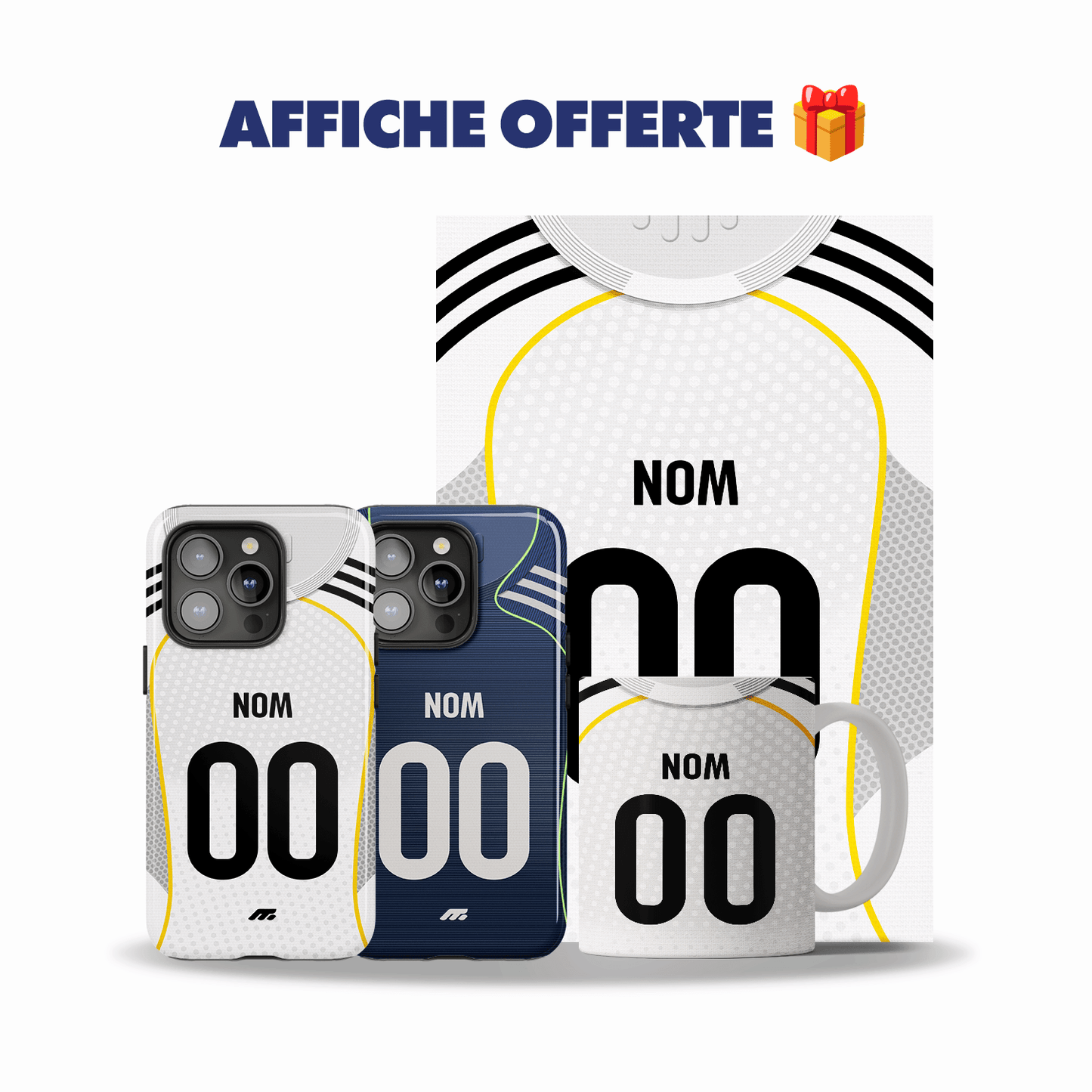 Pack REAL MADRID personnalisé de football