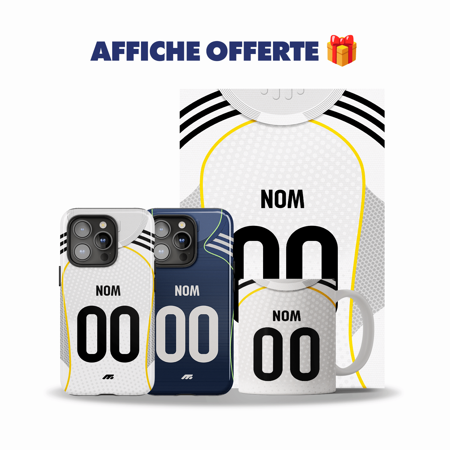 Pack REAL MADRID personnalisé de football