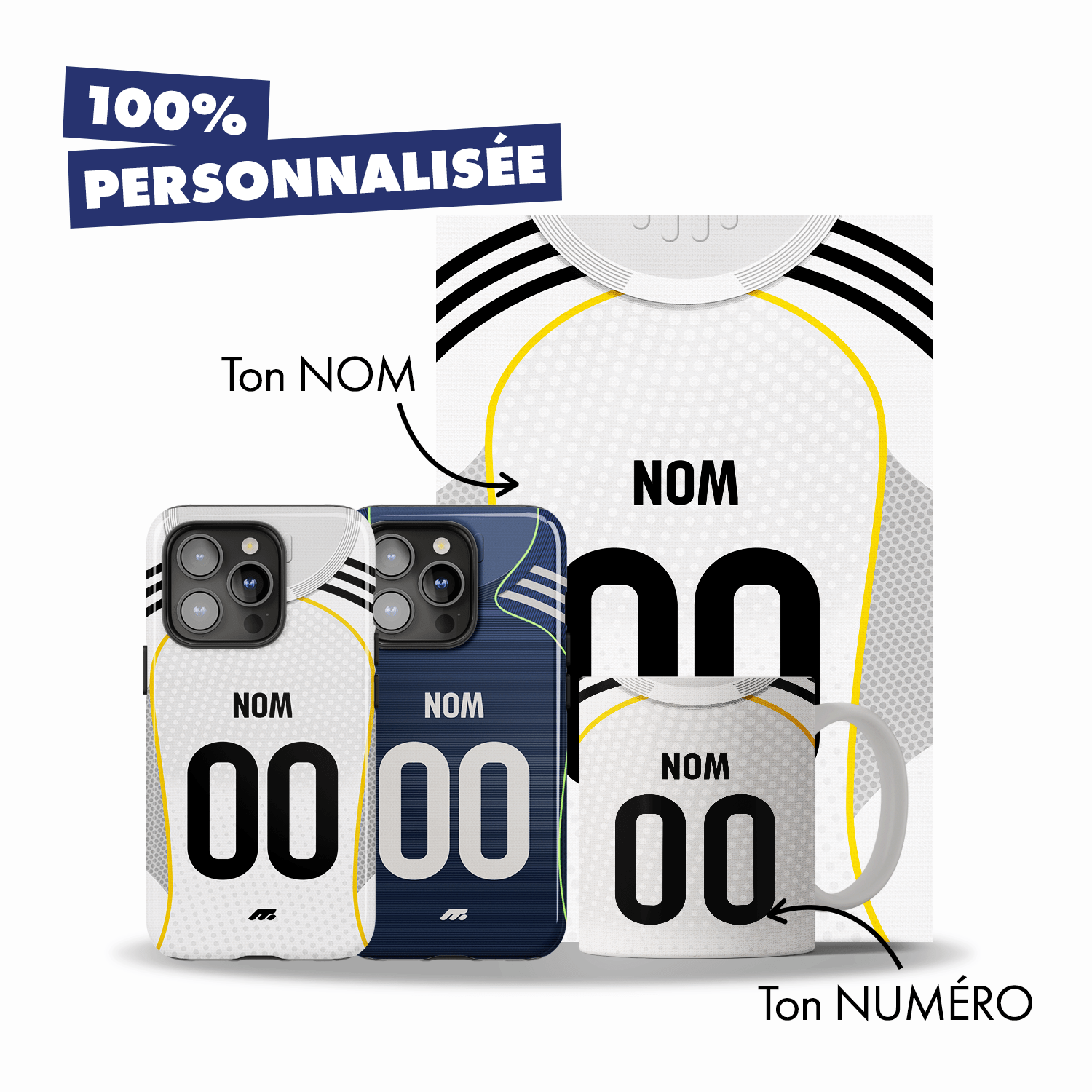 Pack REAL MADRID personnalisé de football