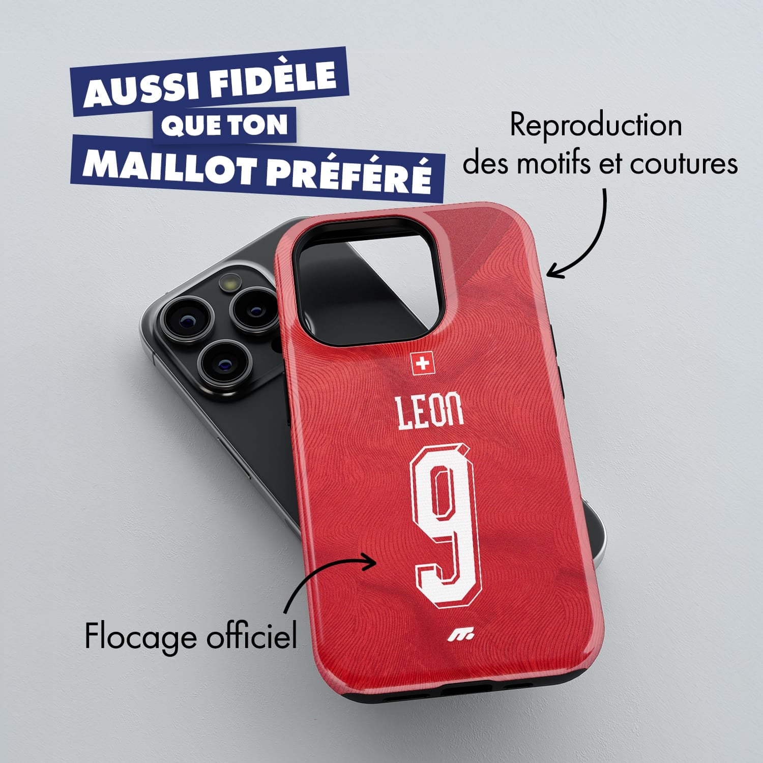 Coque Suisse football personnalisable pour téléphone - iPhone, Samsung, Google, Xiaomi, Oppo