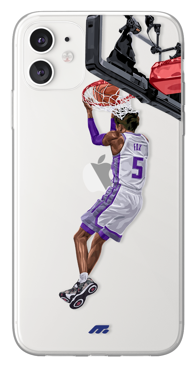 Coque de De'Aaron Fox avec Sacramento Kings, Etui de téléphone de Basket-ball