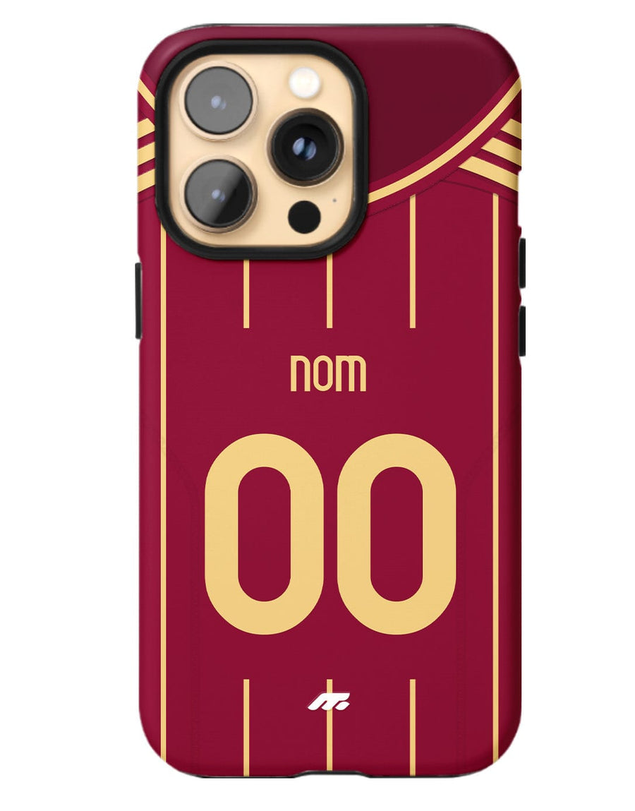 Coque IPhone Bordeaux Personnalisable – Foot, Nom Et Numéro, Silicone Protecteur, Fabriqué En France