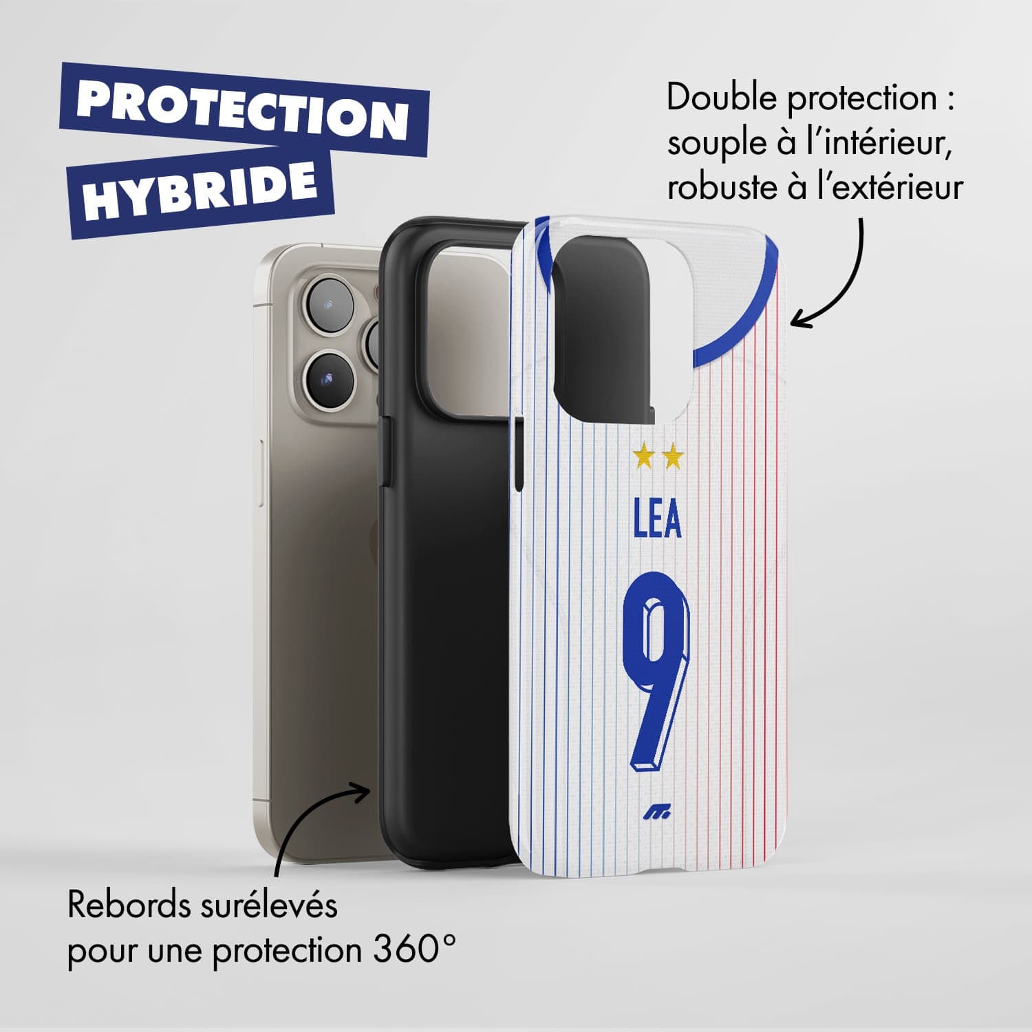 Coque Equipe de France football personnalisable pour téléphone 
