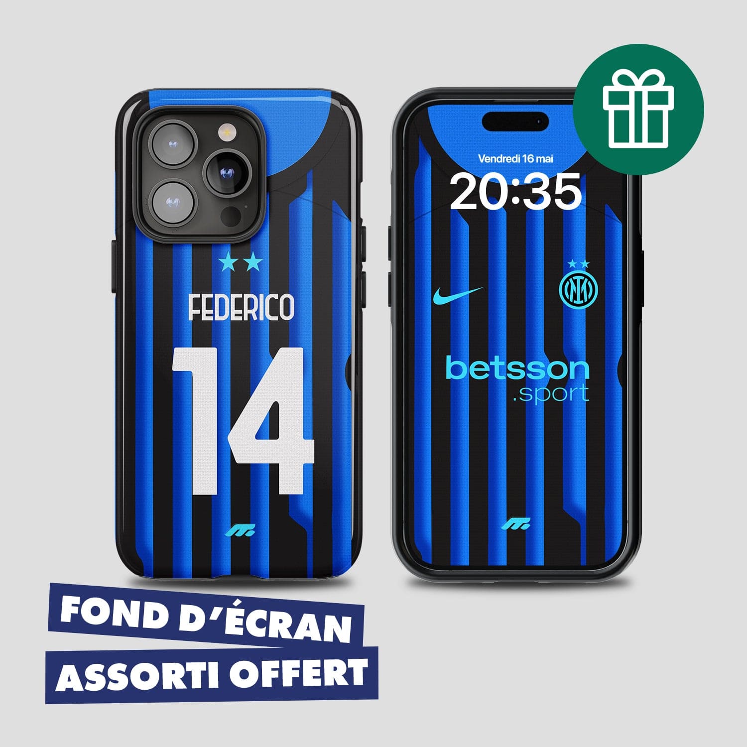 Coque Inter Milan football personnalisable pour téléphone 