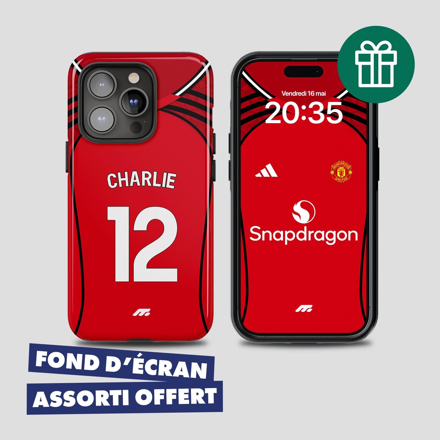 Coque Manchester United football personnalisable pour téléphone 
