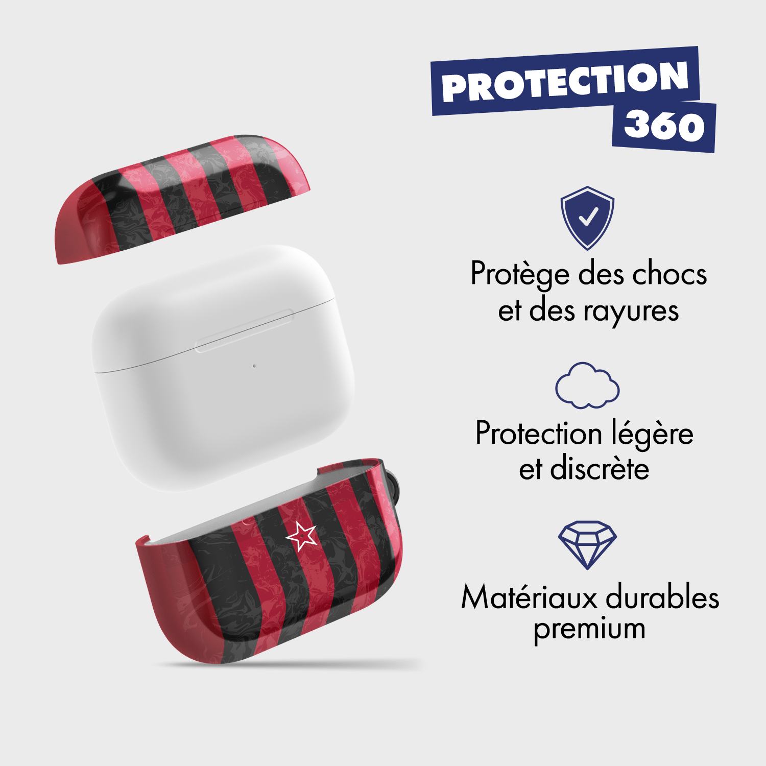 Coque pour AirPods & Samsung buds football AC Milan