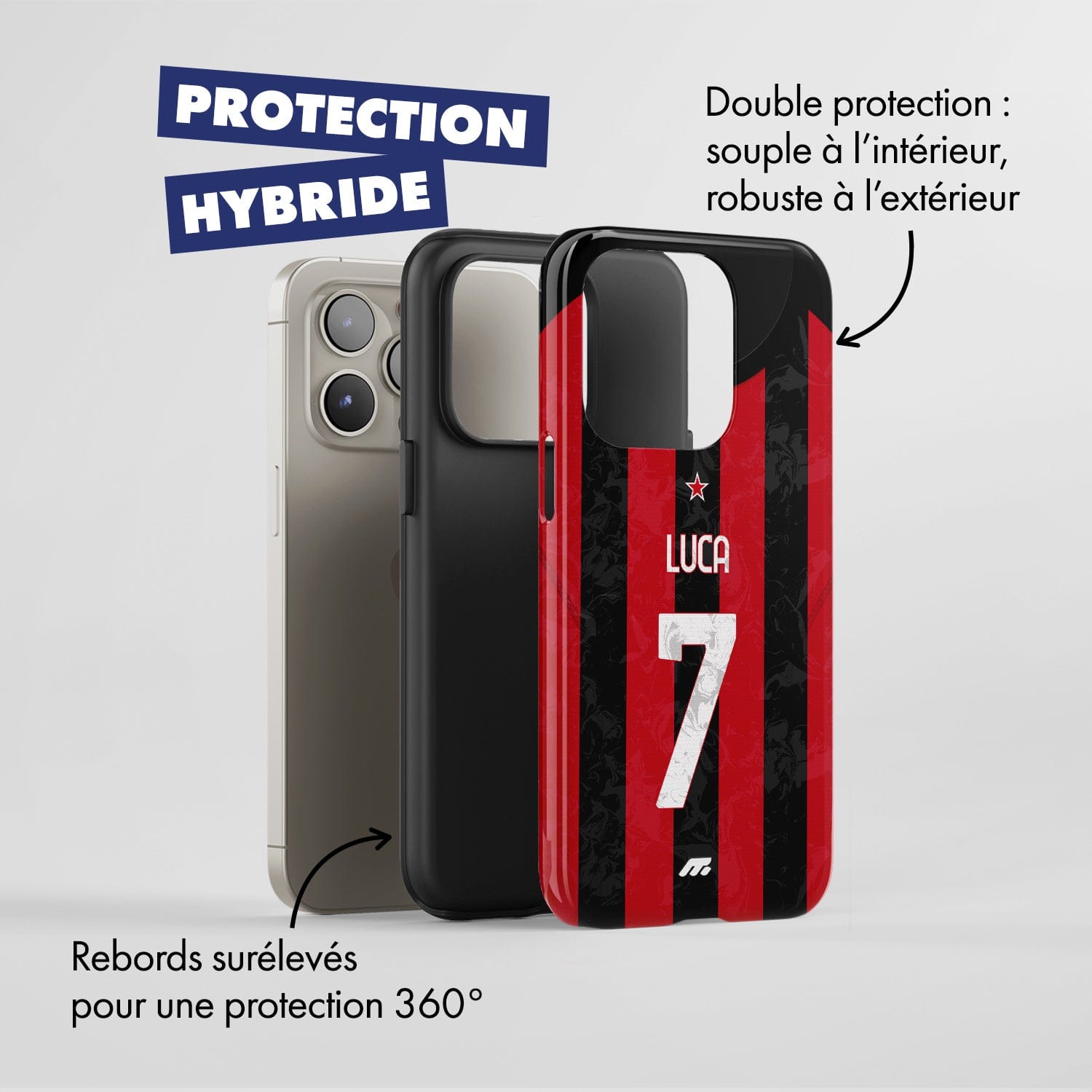 Coque AC Milan football personnalisable pour téléphone 