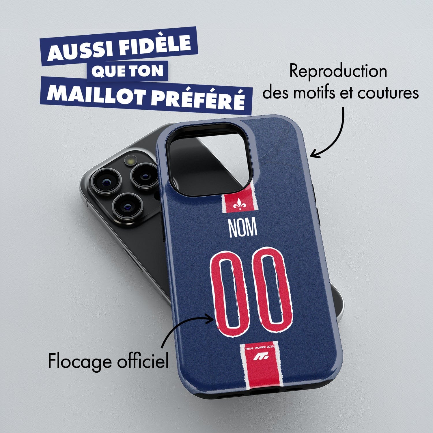 Coque PSG football personnalisable pour téléphone