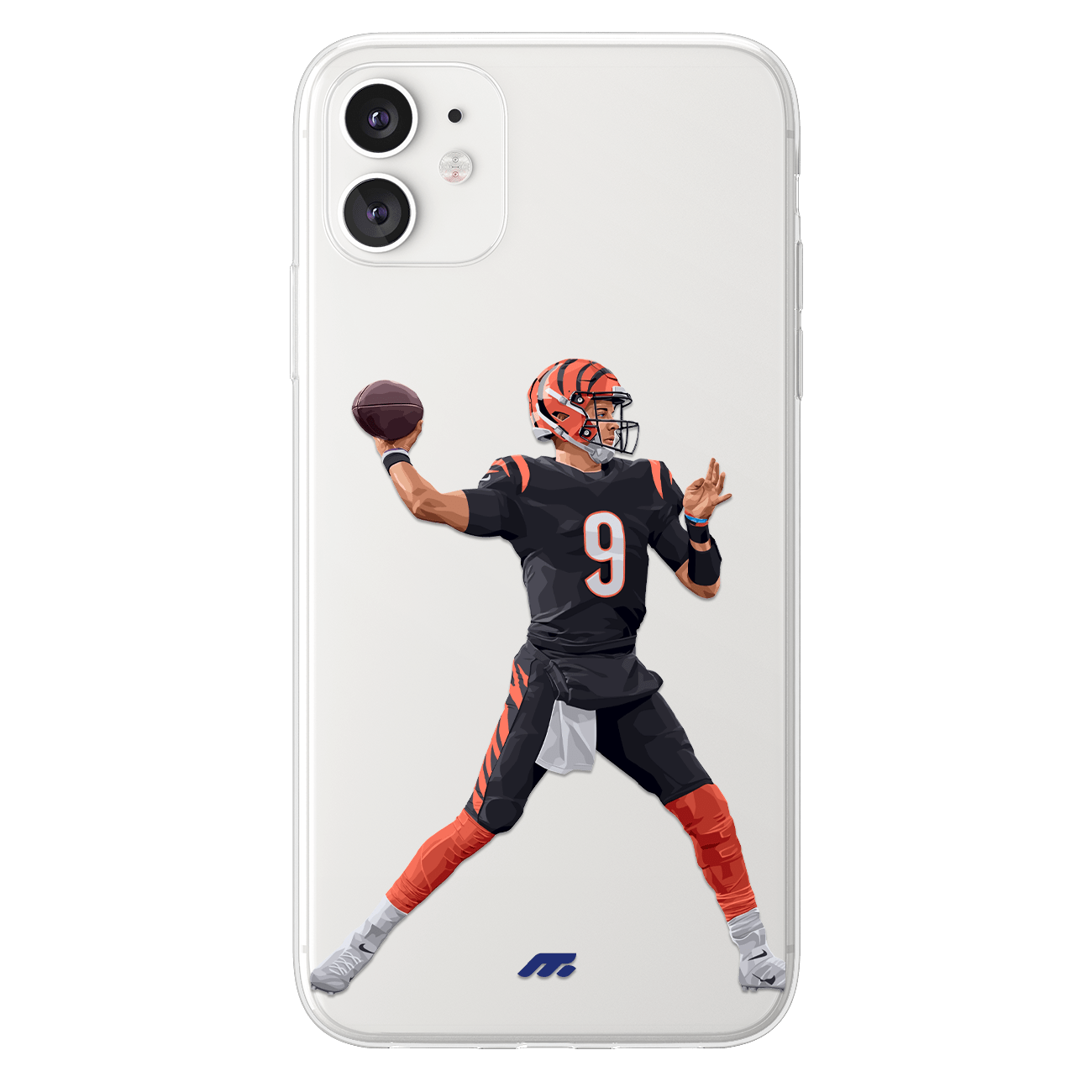 Coque de Joe Burrow avec Bengals de Cincinnati, Etui de téléphone de Football américain