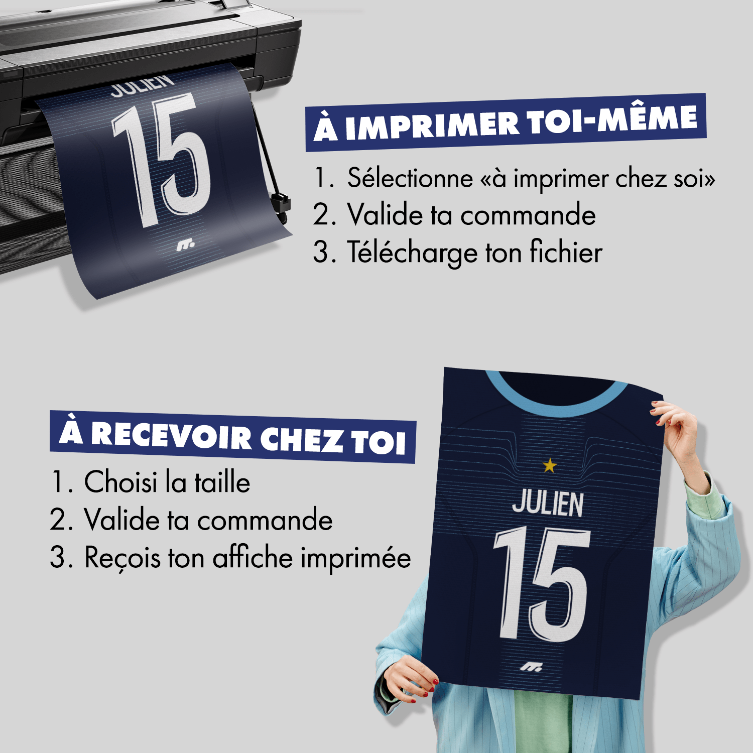 Affiche Olympique de Marseille football personnalisable à imprimer