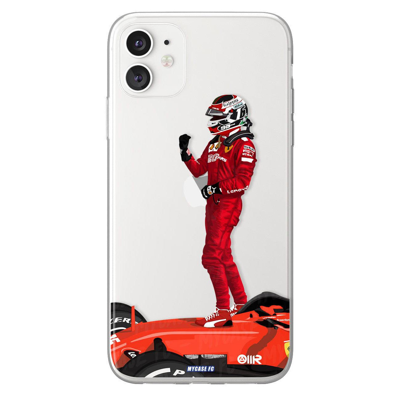 Coque de Charles Leclerc avec Ferrarri, Etui de téléphone de Formule 1