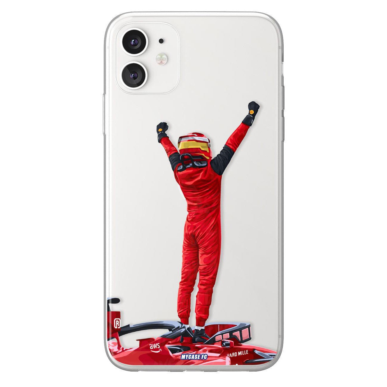 Coque de Carlos Sainz avec Ferrarri, Etui de téléphone de Formule 1