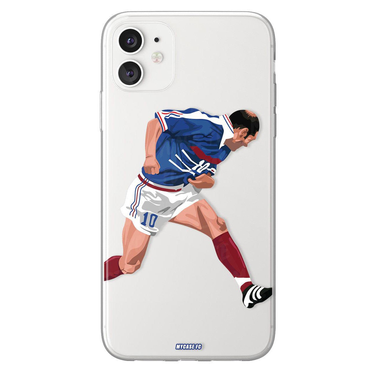 Coque de Zinedine Zidane avec Equipe de France, Etui de téléphone de Football